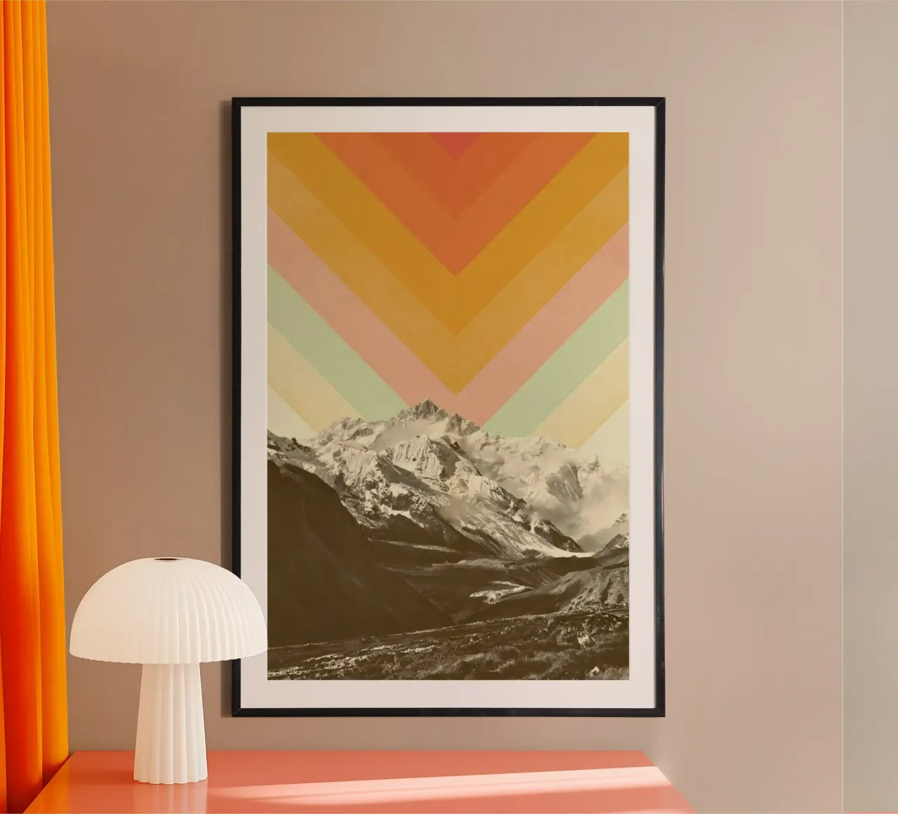 Mountainscape 2 poster con telaio in legno da Florent Bodart