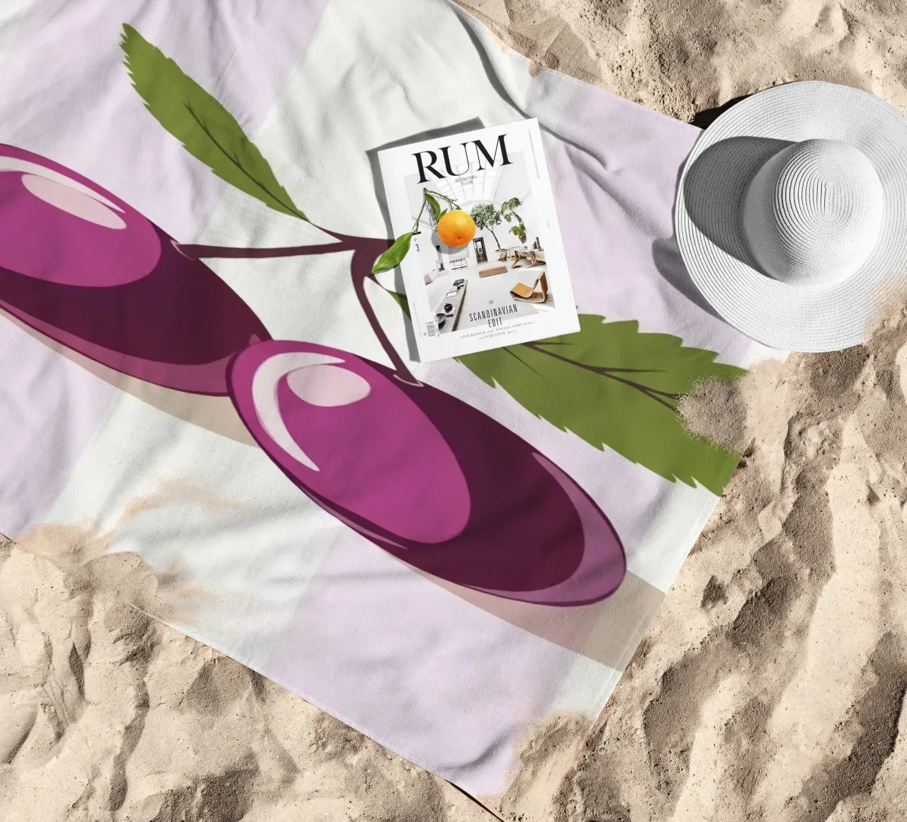 Strisce minimaliste in prugna telo mare da Modern Muse