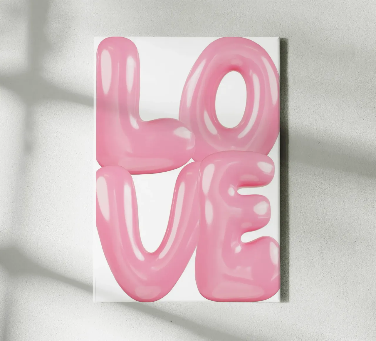 Statement Liebe Rosa Leinwand mit Schattenfugenrahmen von Yaso Design & Art