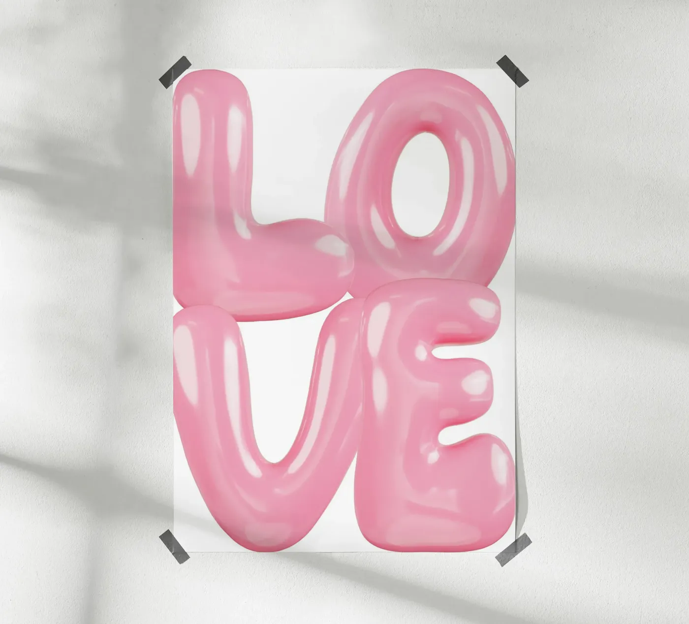 Statement Liebe Rosa Poster von Yaso Design & Art