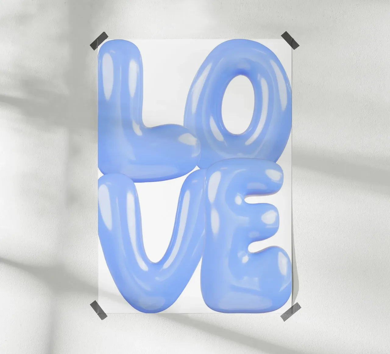 Statement Liebe Blau Poster von Yaso Design & Art