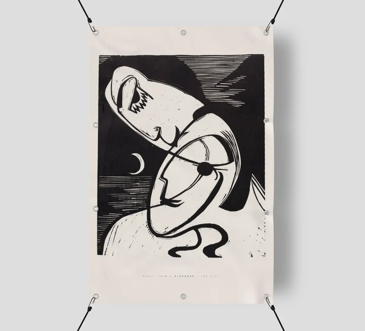 Ernst Ludwig Kirchner - Il bacio telo in pvc da Old Masters