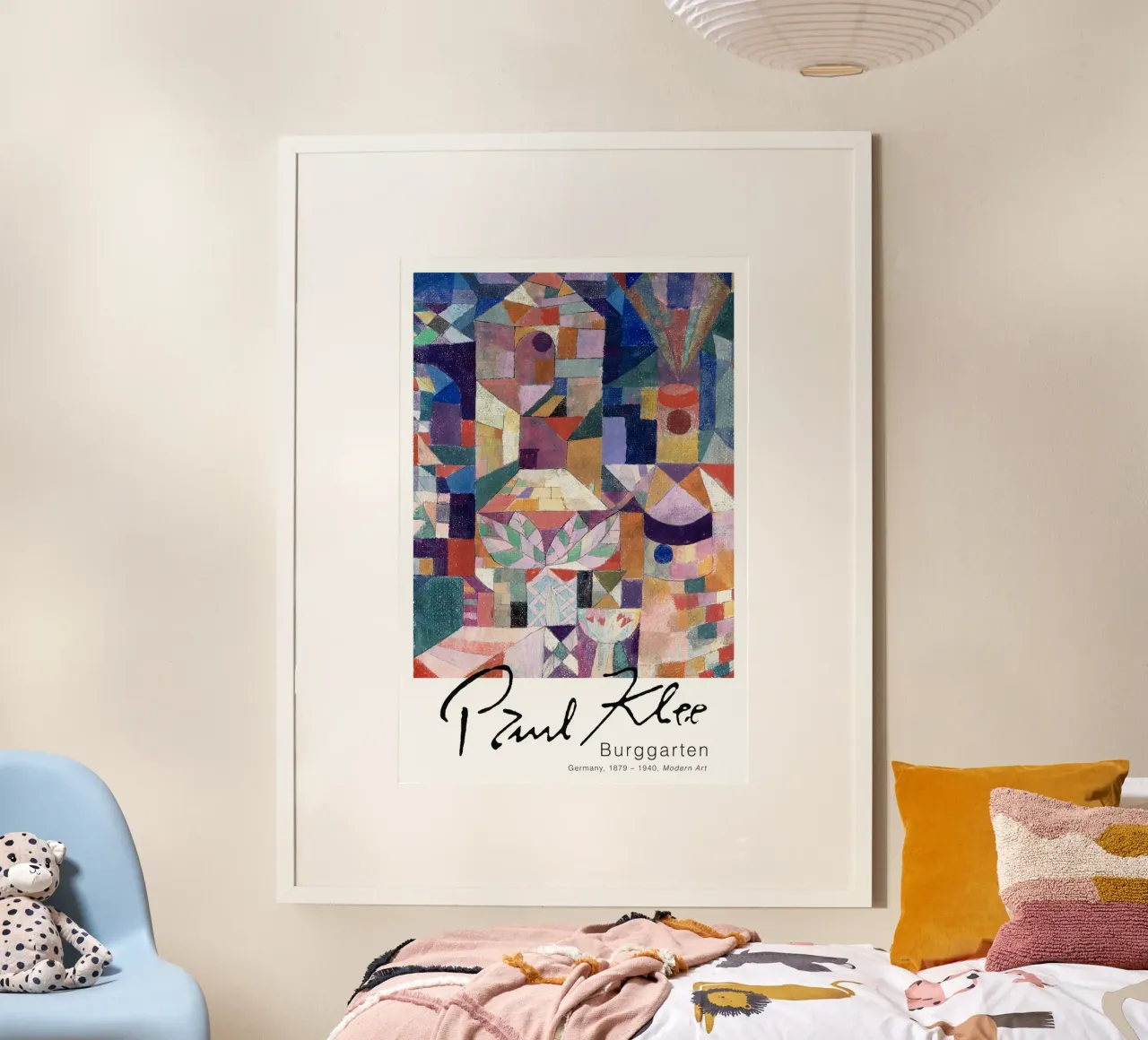 Paul Klee - Burggarten poster con telaio in legno da Old Masters
