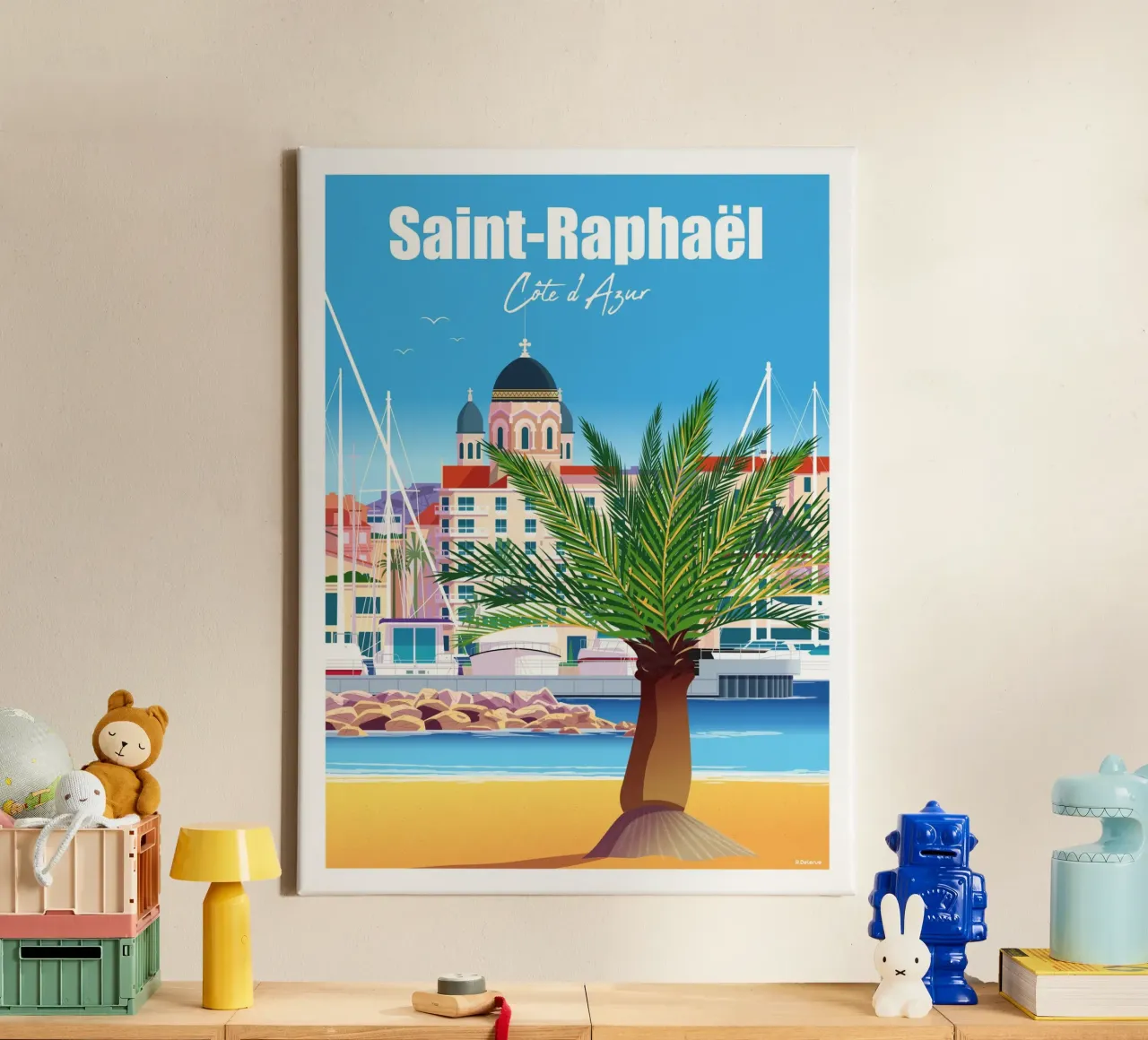 Sint Raphaël canvas met Baklijst van Raphaël Delerue