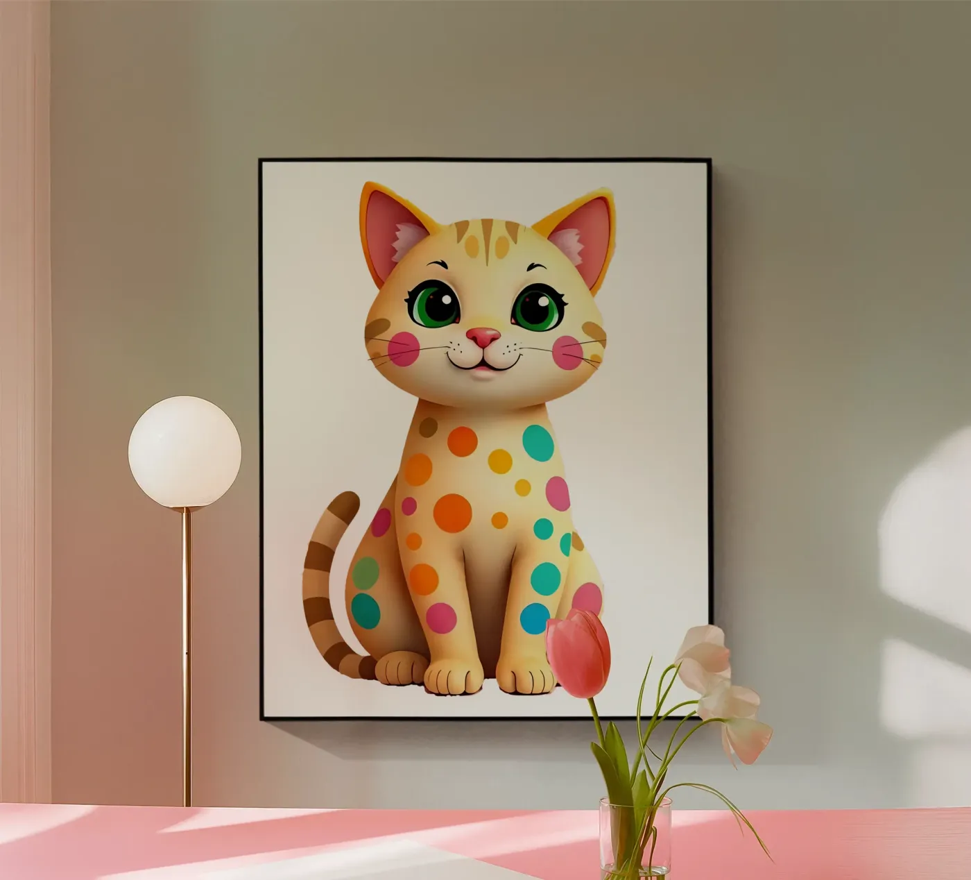 Cat_2a acryl van Tierisch bunt by LK