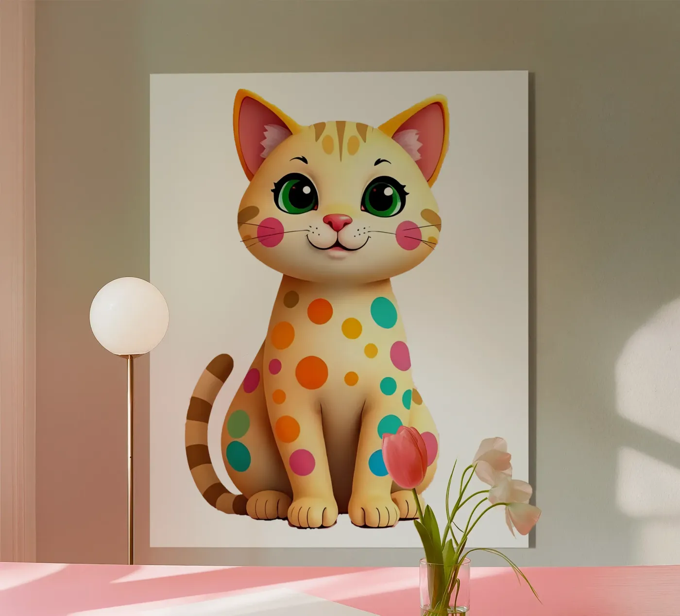 Cat_2a acryl van Tierisch bunt by LK