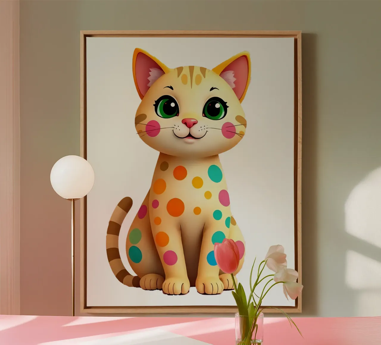 Kat_2a canvas met Baklijst van Tierisch bunt by LK