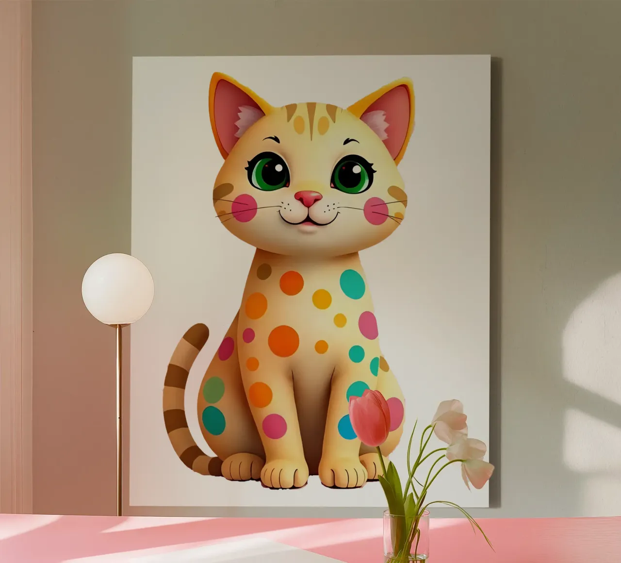 Kat_2a canvas met Baklijst van Tierisch bunt by LK