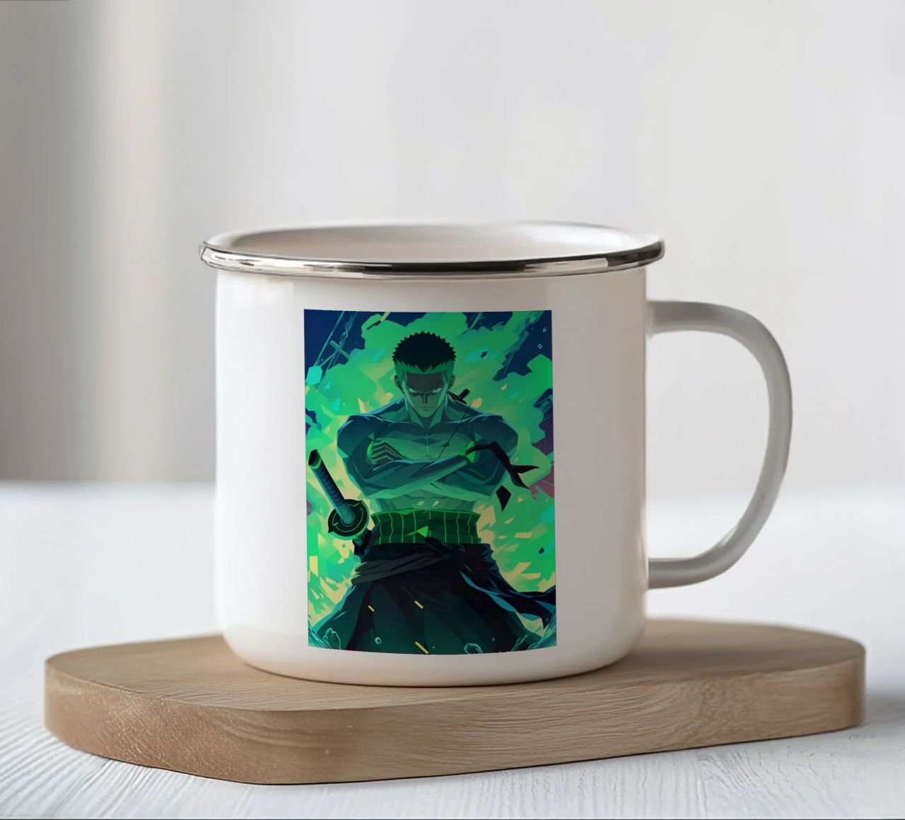 Roronoa zoro verde neon tazza in smalto da BONANZA