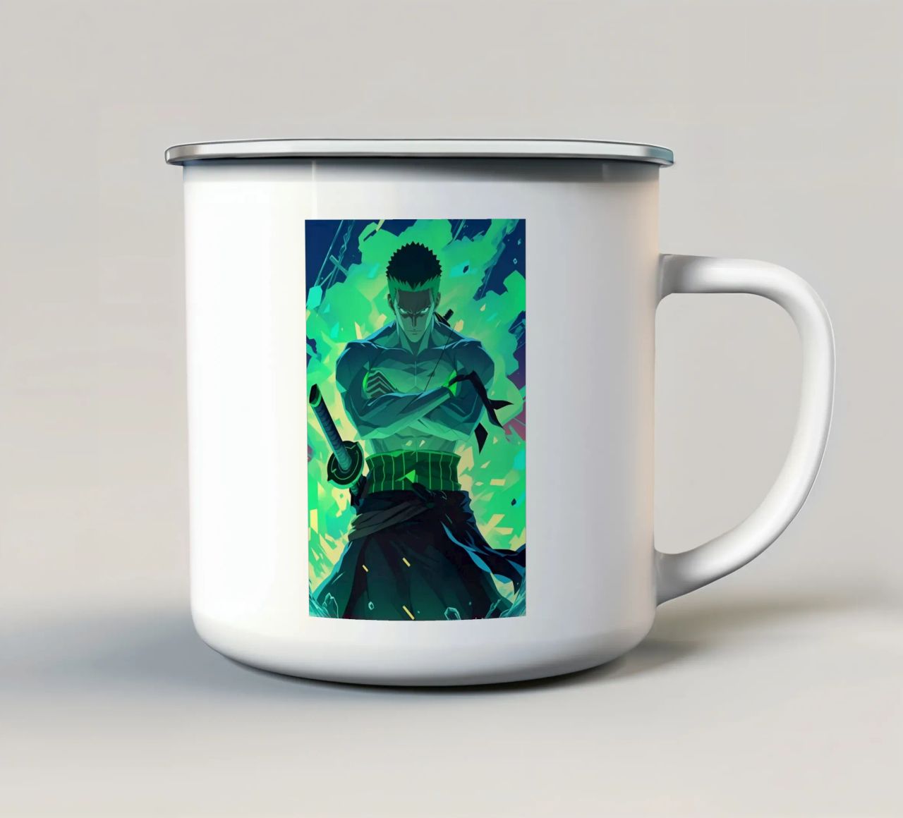 Roronoa zoro verde neon tazza in smalto da BONANZA