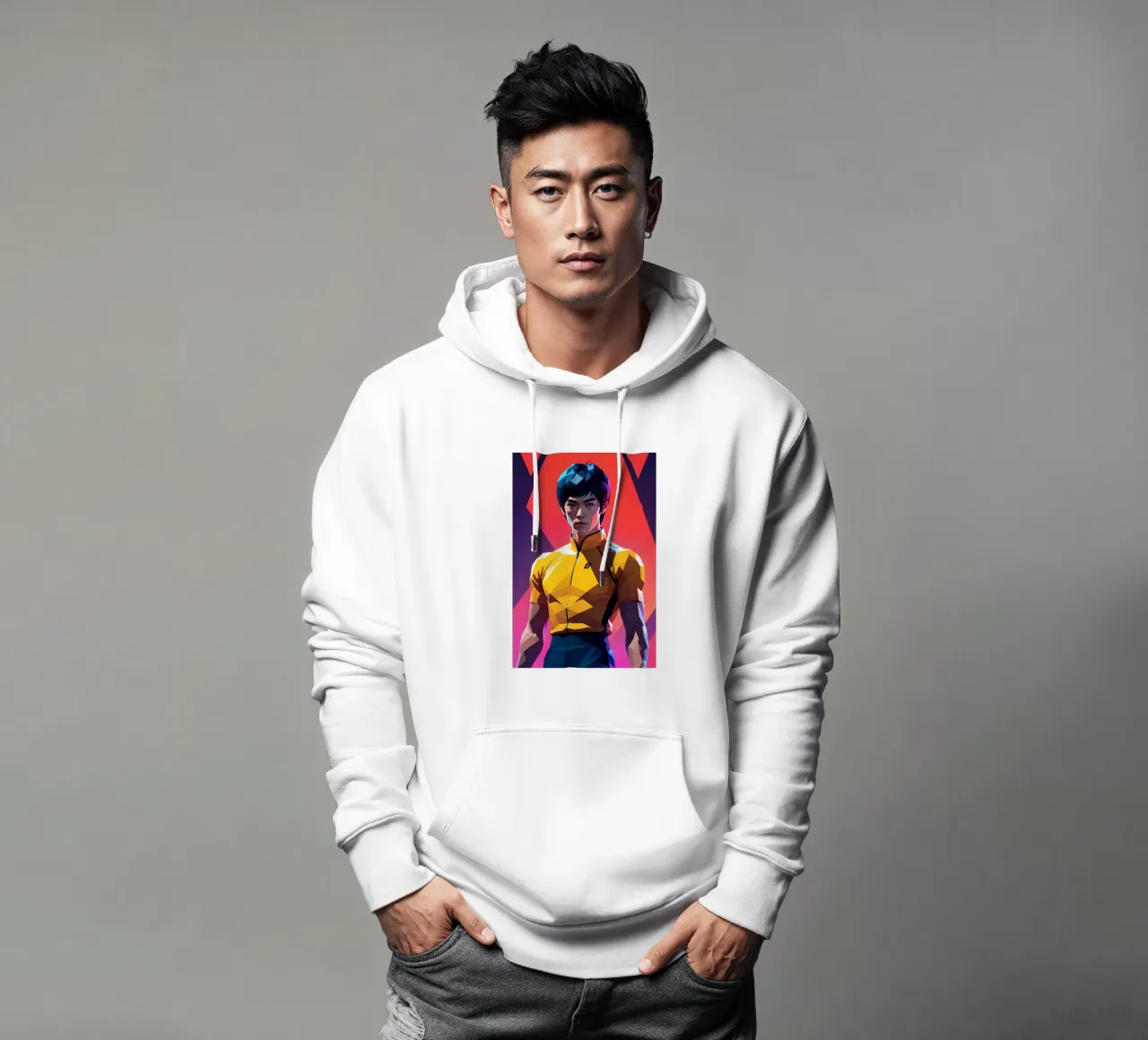 Ritratto di Bruce Lee felpa con cappuccio da BONANZA