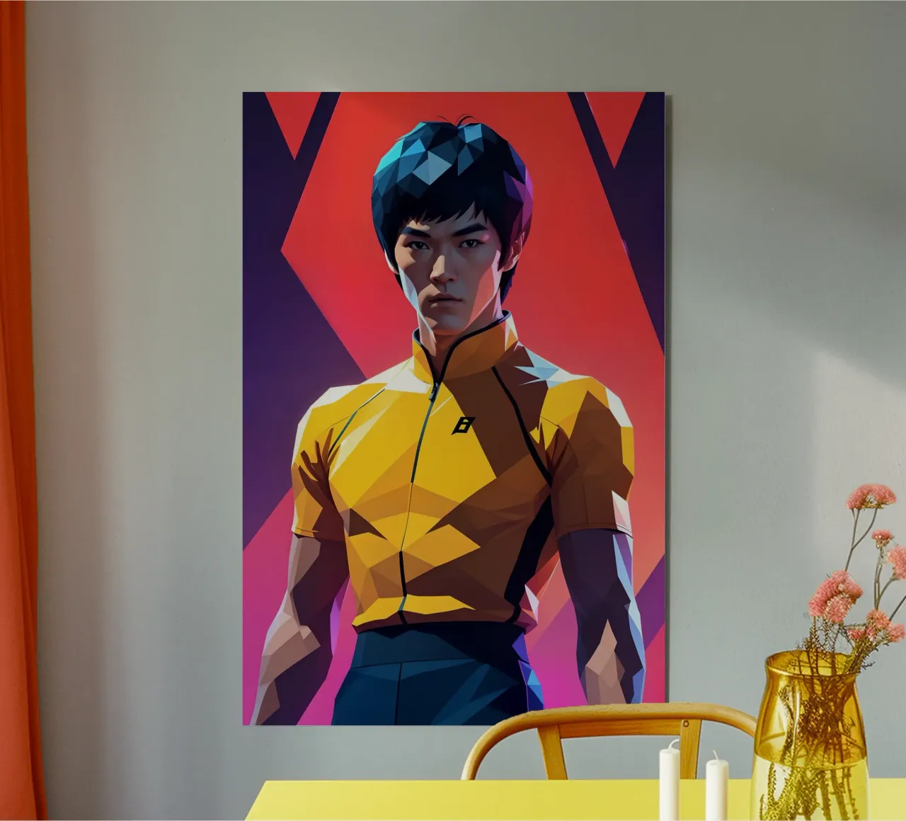 Bruce Lee portrait alu-dibond by BONANZA