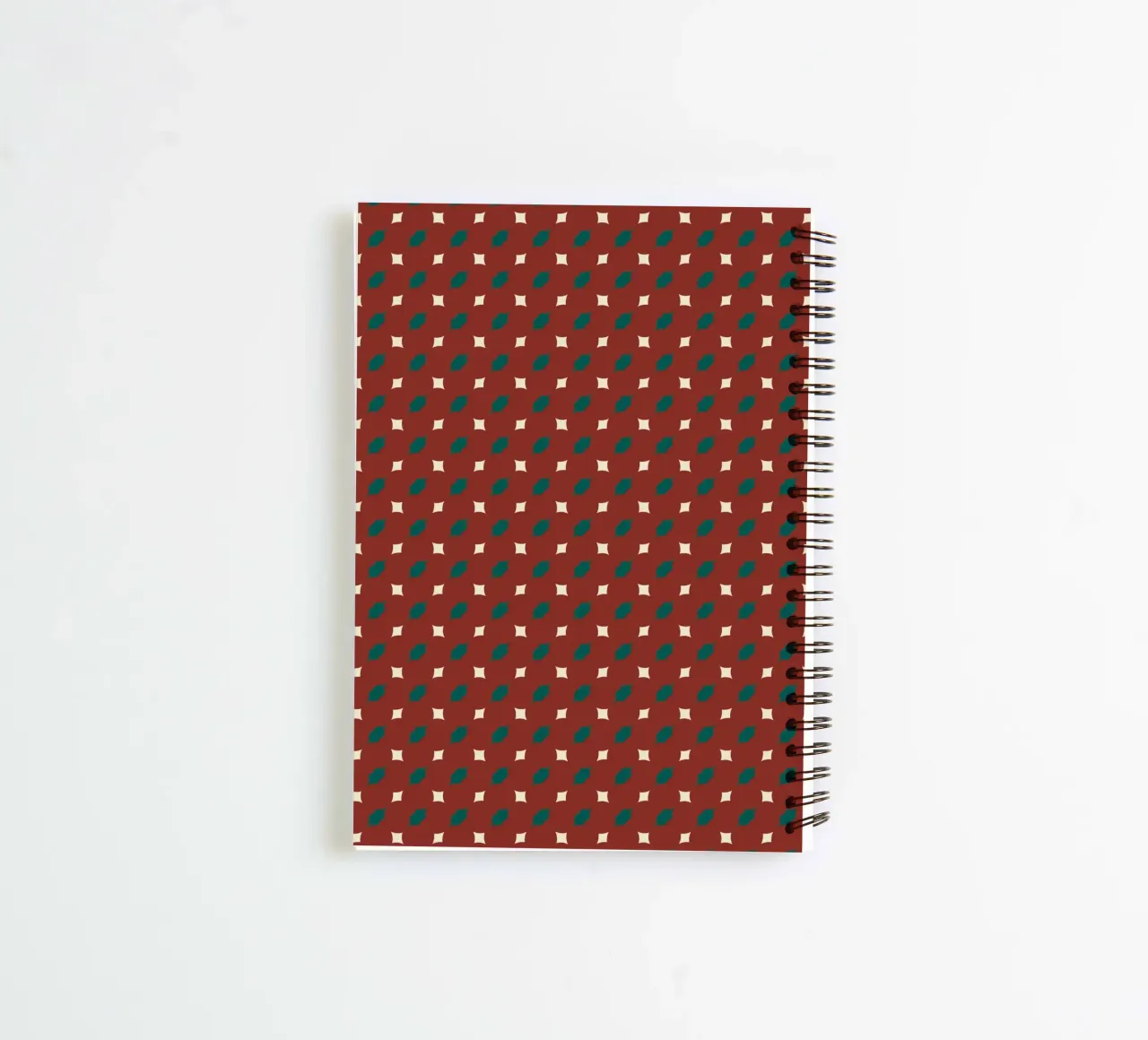 Christmas red star seamless pattern spiral notebook by Little Dean