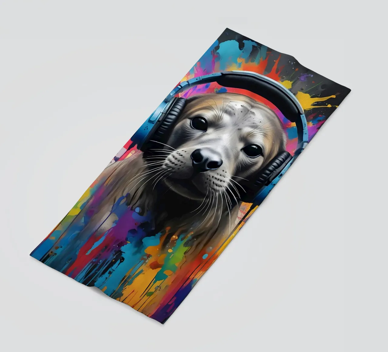 Piccola foca in cuffia telo mare da MakArena