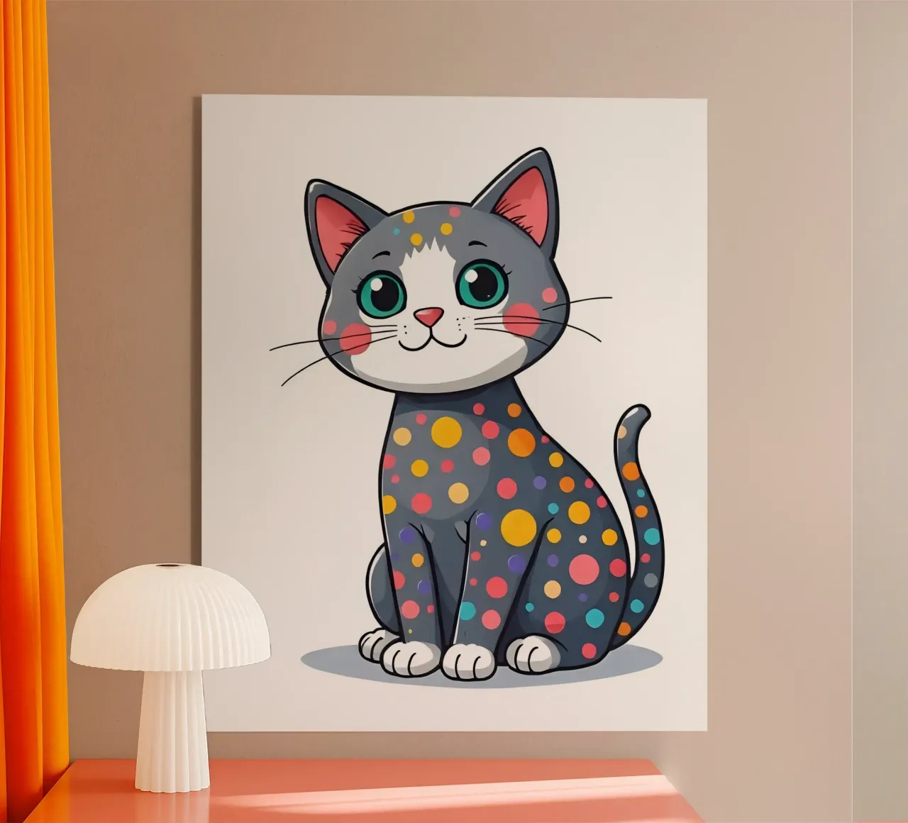 Kat_3 acryl van Tierisch bunt by LK