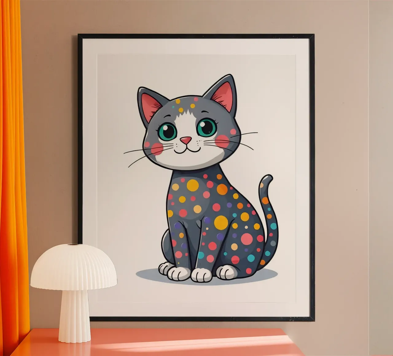 Kat_3 poster van Tierisch bunt by LK