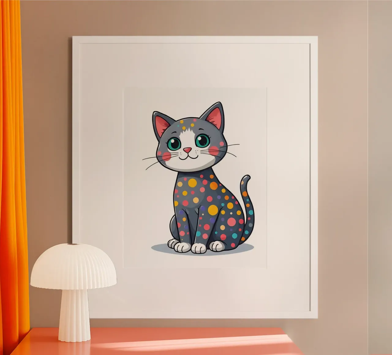 Kat_3 poster van Tierisch bunt by LK