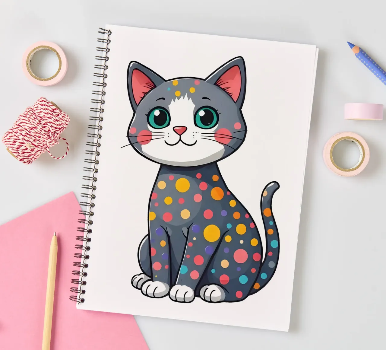 Cat_3a spiral notebook by Tierisch bunt by LK