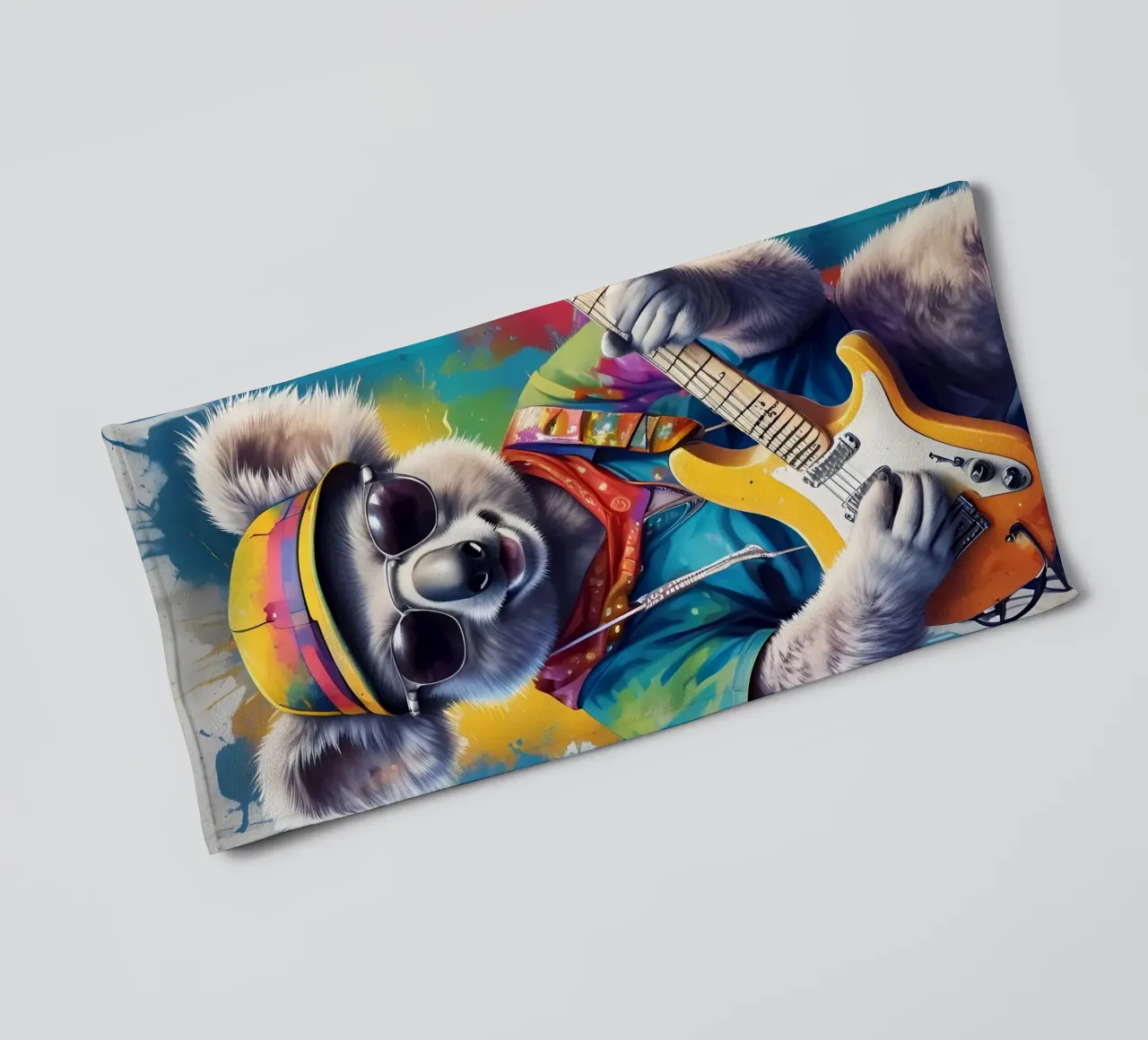 Piccolo koala che suona la chitarra asciugamano da bagno da MakArena