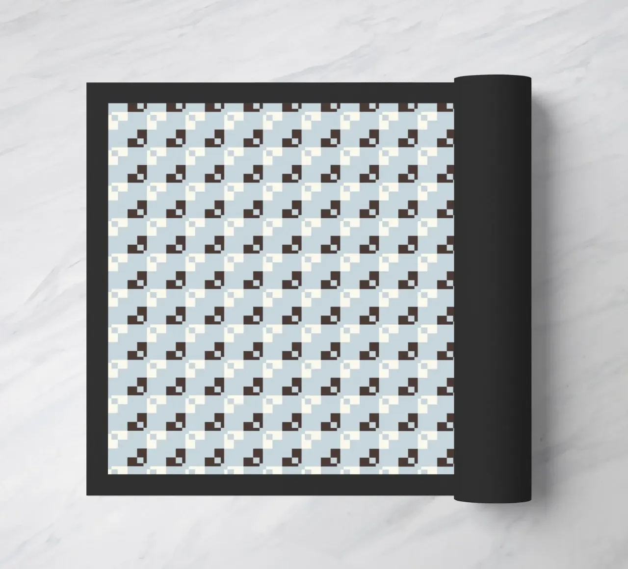 Checker craft in blue doormat by Little Dean