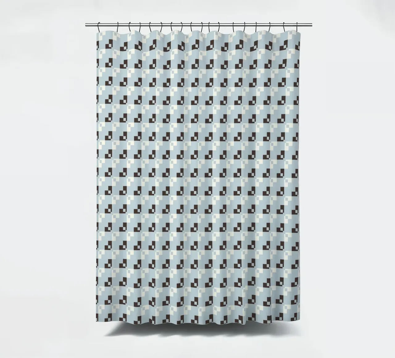 Checker craft in blue shower curtain by Little Dean