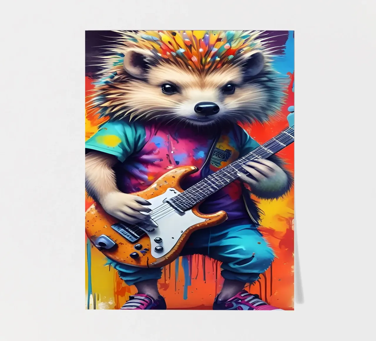 Kleiner Igel spielt die Gitarre Stickerbogen von MakArena
