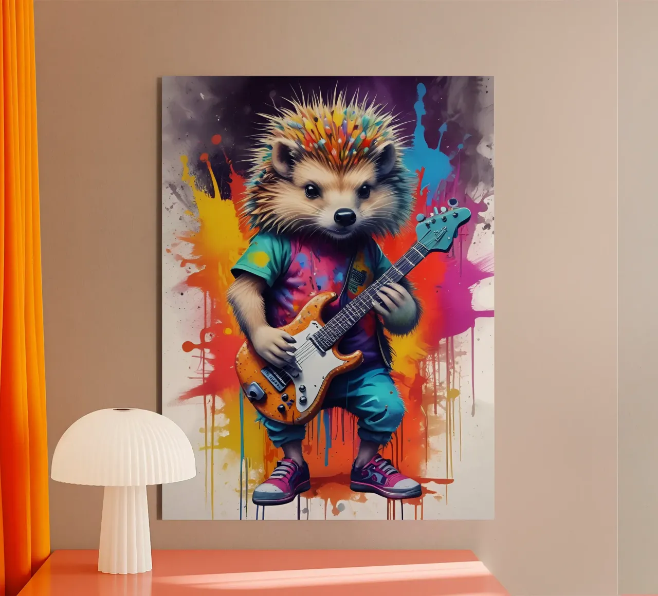 Kleiner Igel spielt die Gitarre Alu-Dibond von MakArena