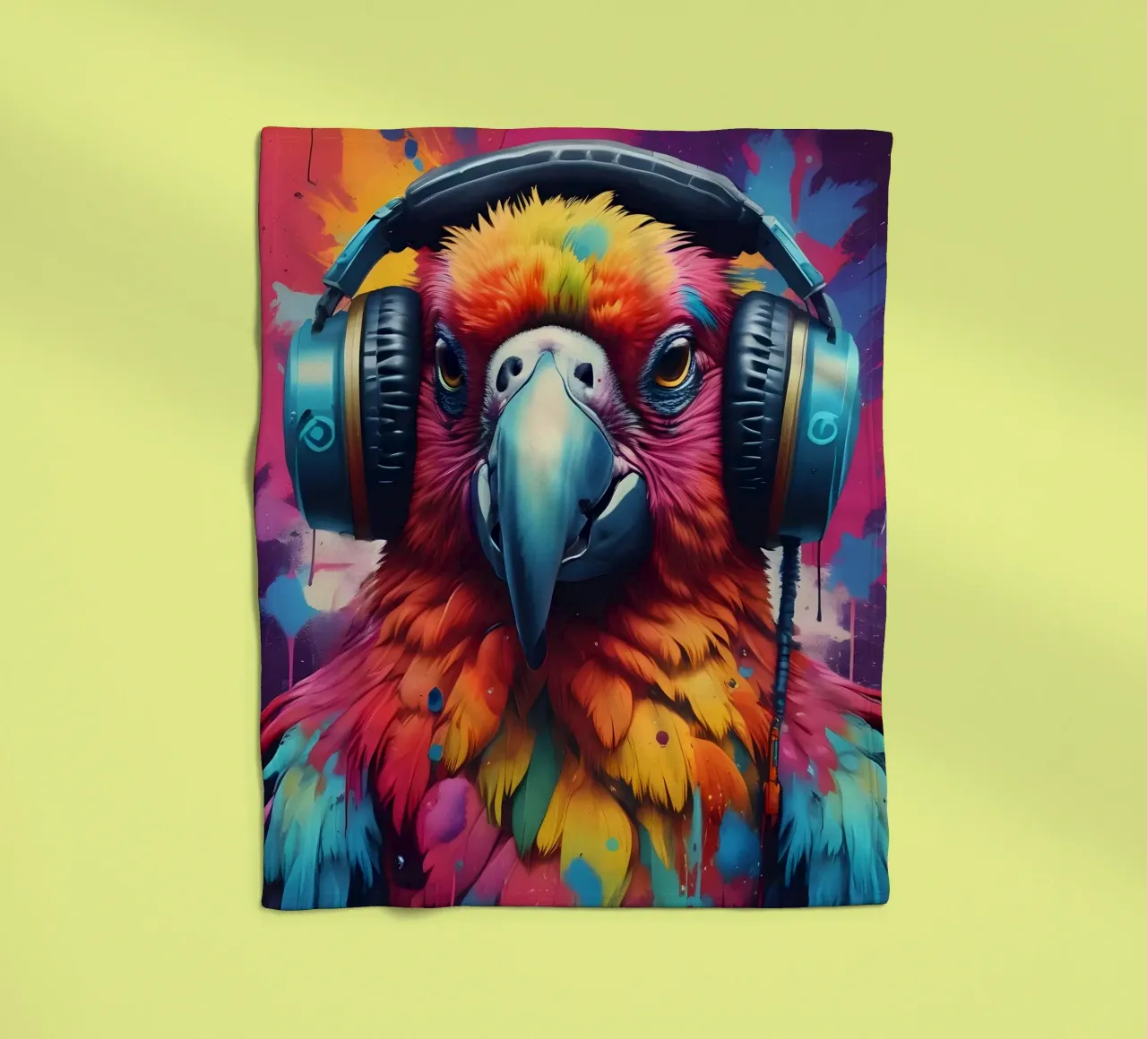 Parrot music fleece blanket by MakArena