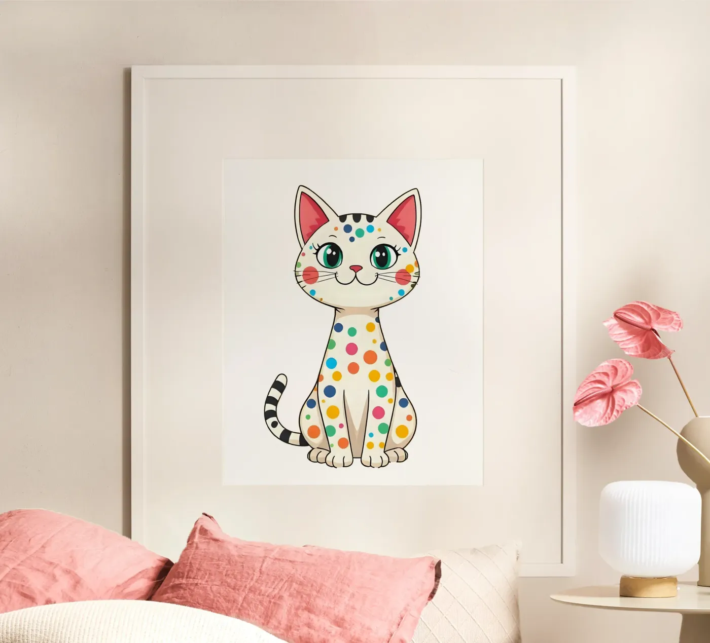 Kat_4a poster van Tierisch bunt by LK