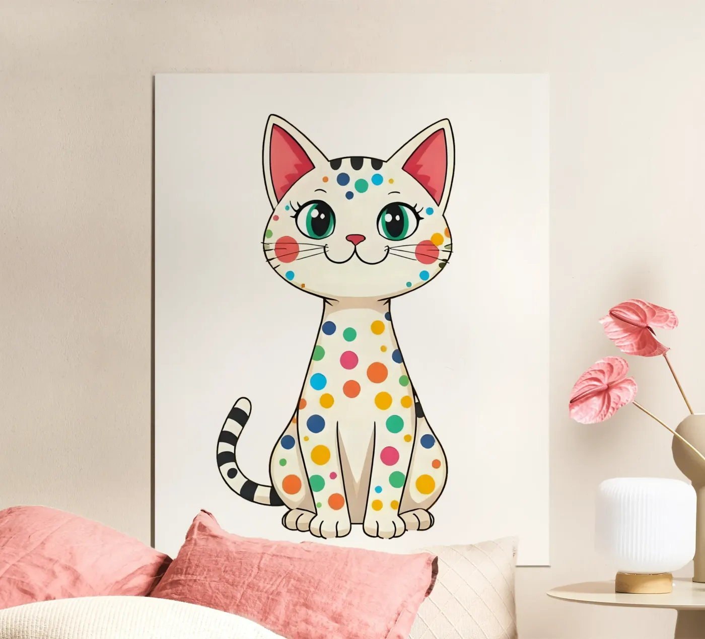 Cat_4a poster van Tierisch bunt by LK