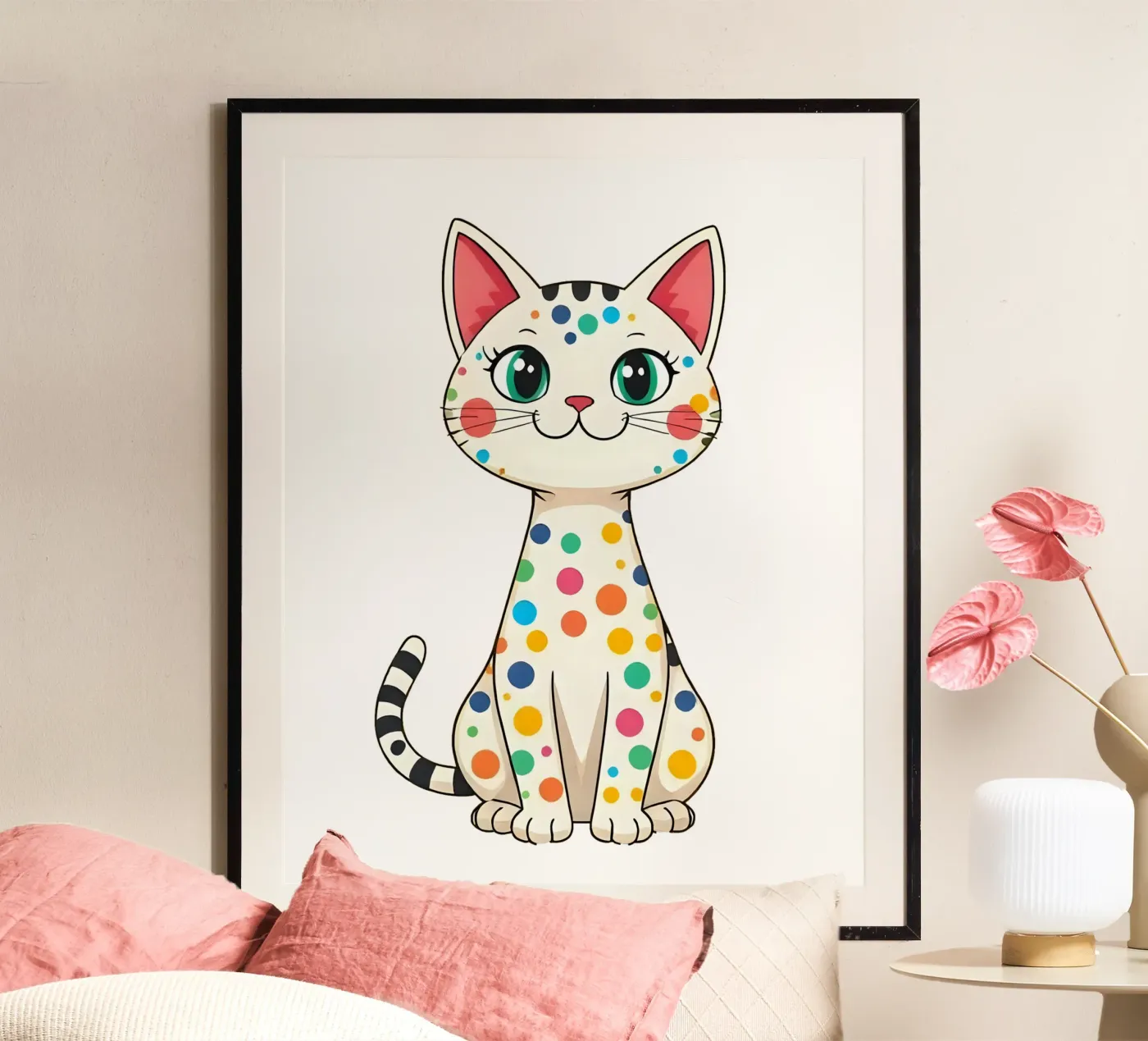 Cat_4a poster van Tierisch bunt by LK