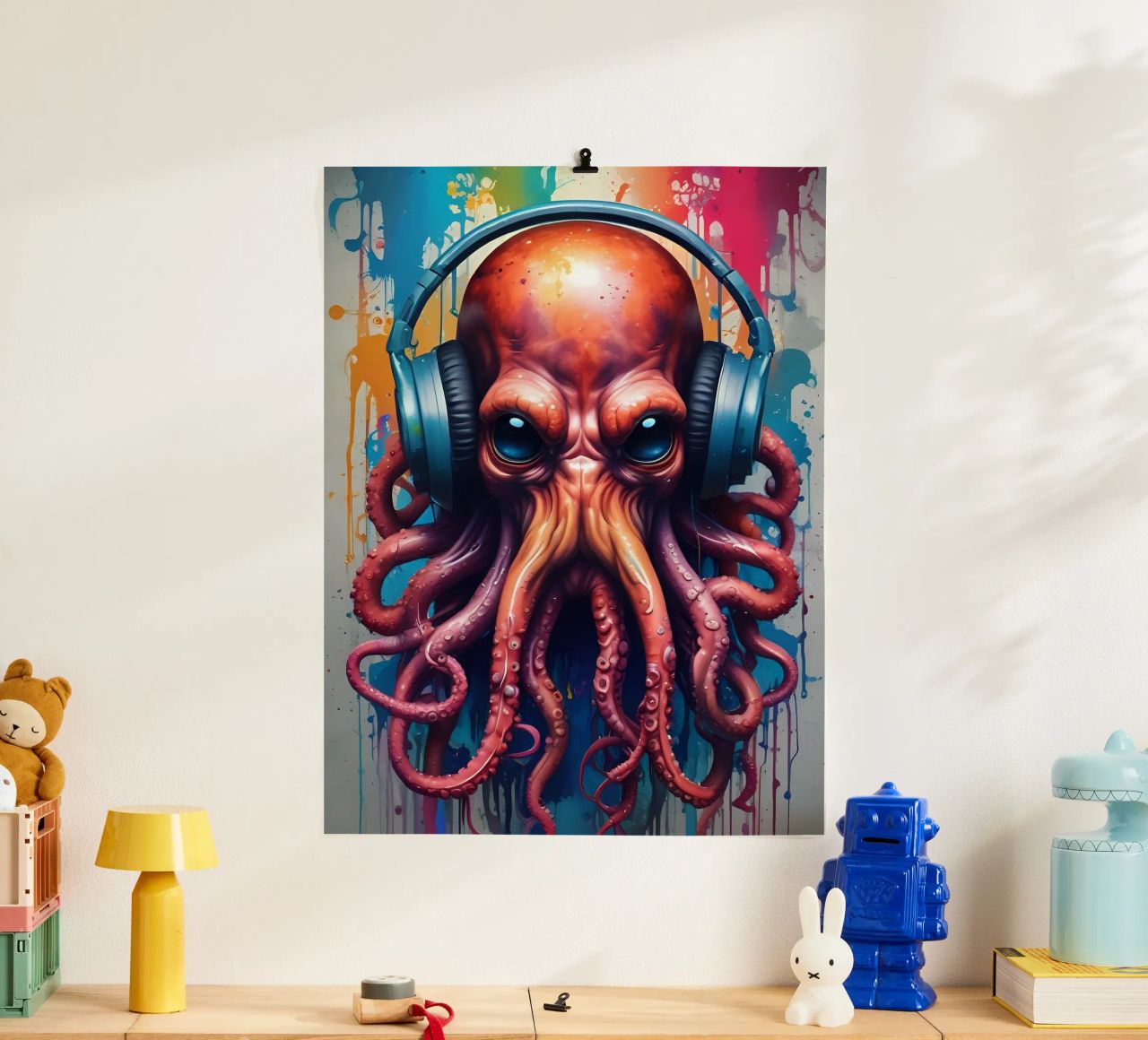 Pieuvre dans les écouteurs poster de MakArena