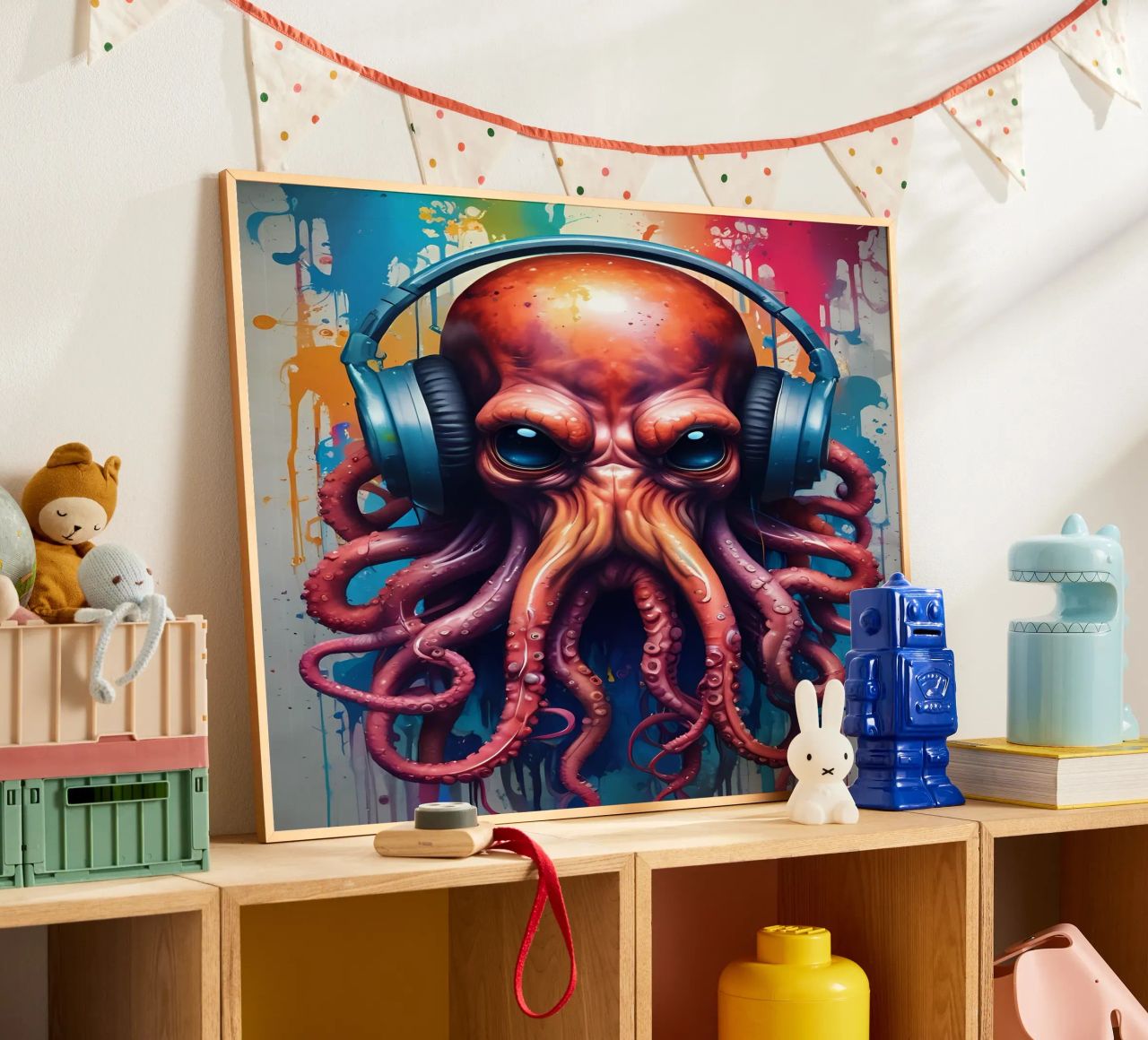 Pieuvre dans les écouteurs poster de MakArena