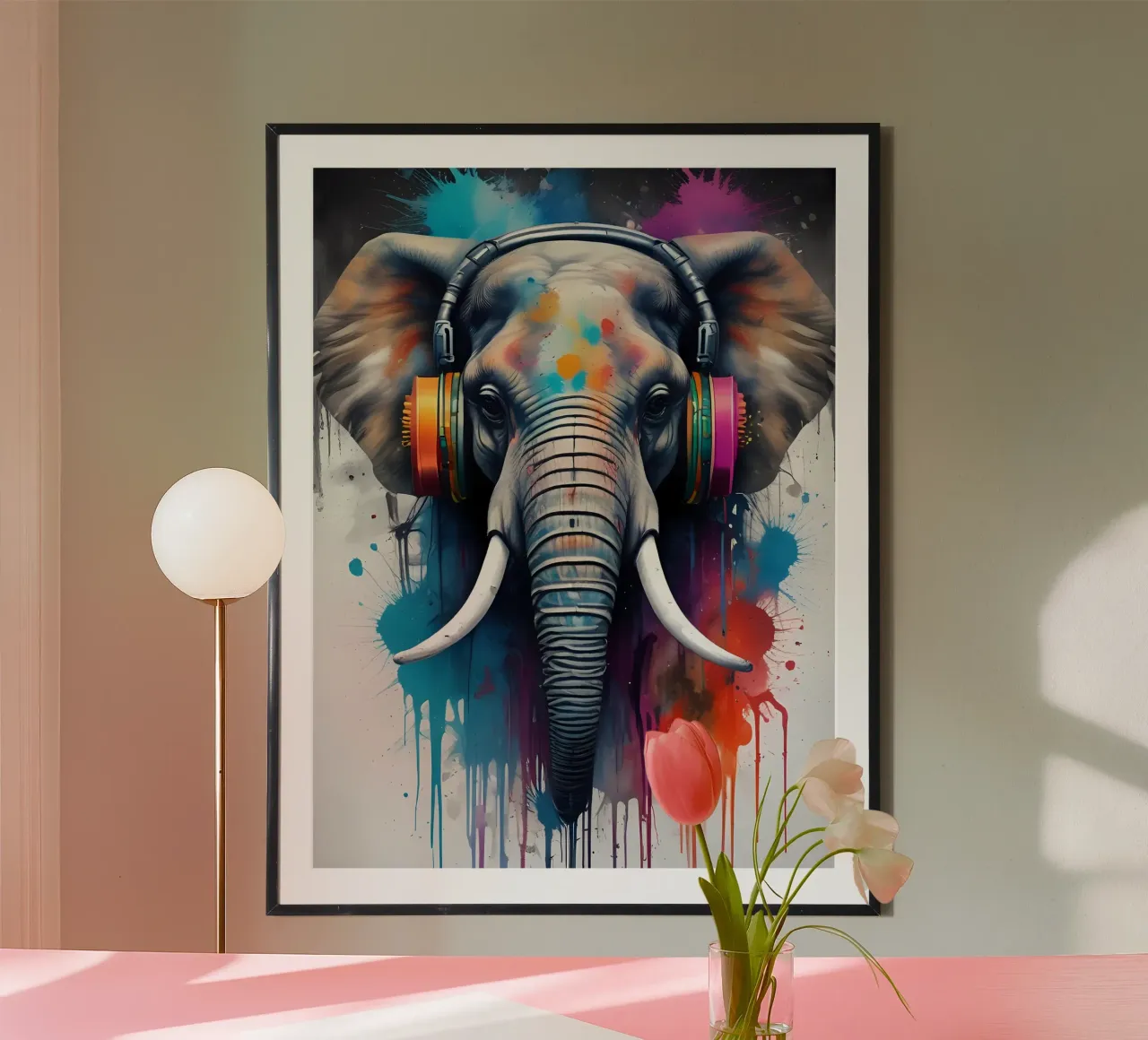 Elefante in cuffia carta hahnemühle da MakArena