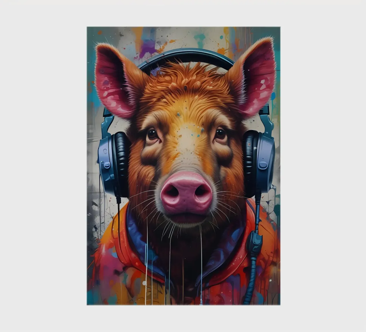 Cochon dans les écouteurs carnet de notes de MakArena