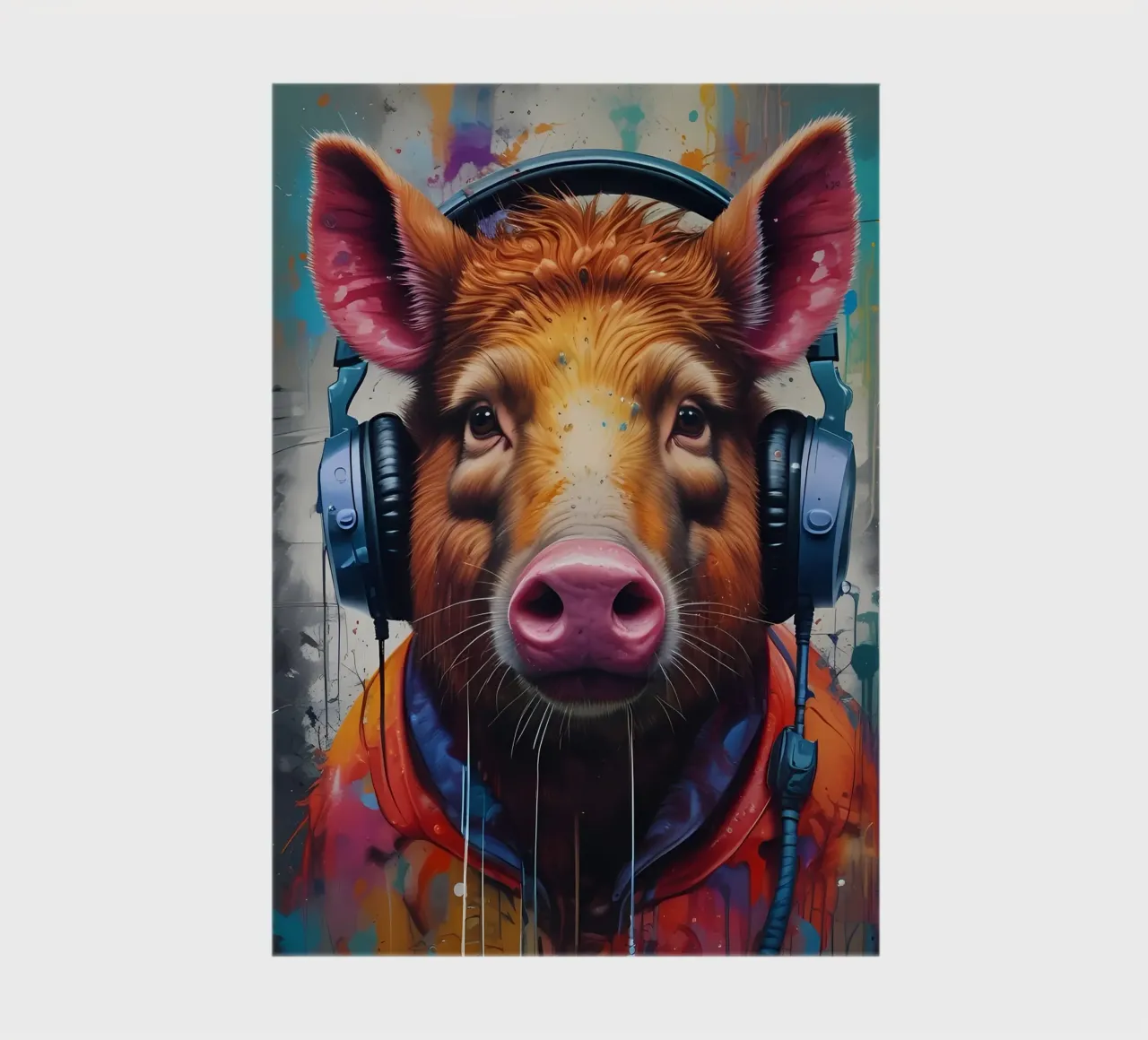 Cochon dans les écouteurs carnet de notes de MakArena