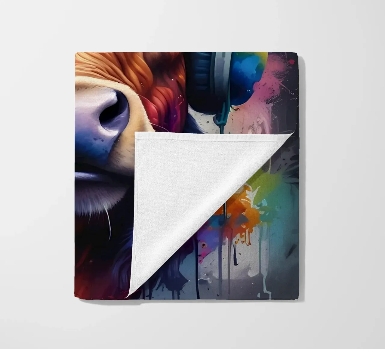 Toro in cuffia telo mare da MakArena