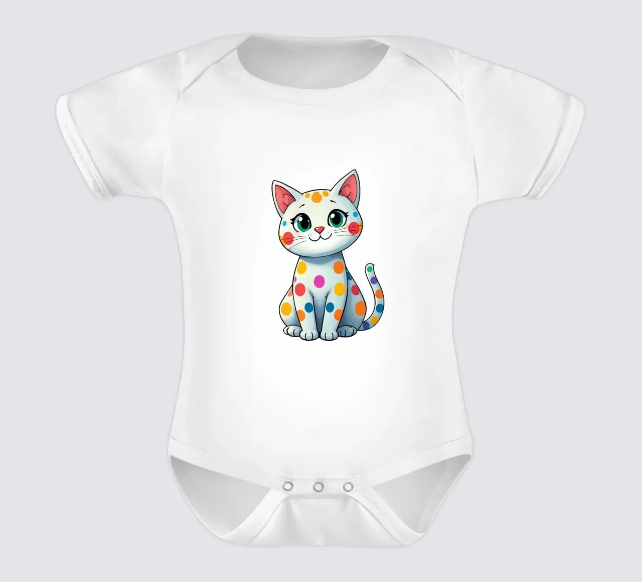 Cat_5a body neonato maniche corte da Tierisch bunt by LK