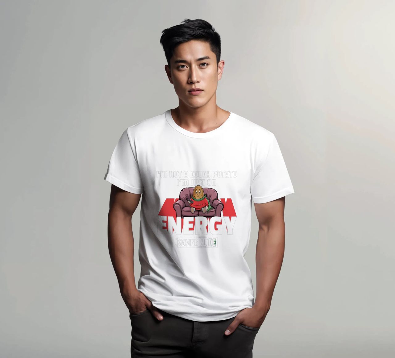 I'm not a couch potato, I'm just on energy saving mode t-shirt da edsonramosart