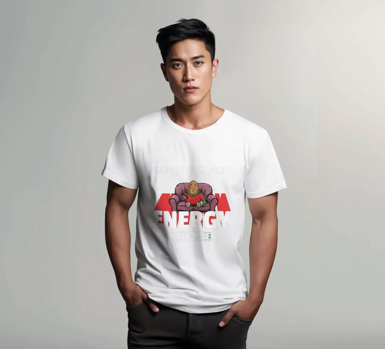 I'm not a couch potato, I'm just on energy saving mode t-shirt da edsonramosart