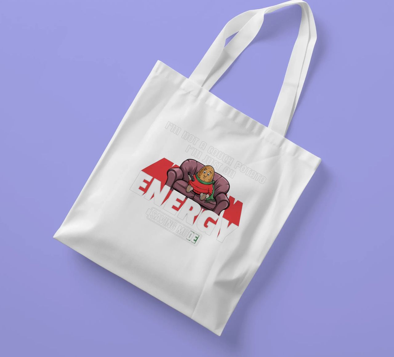 I'm not a couch potato, I'm just on energy saving mode borsa in juta da edsonramosart