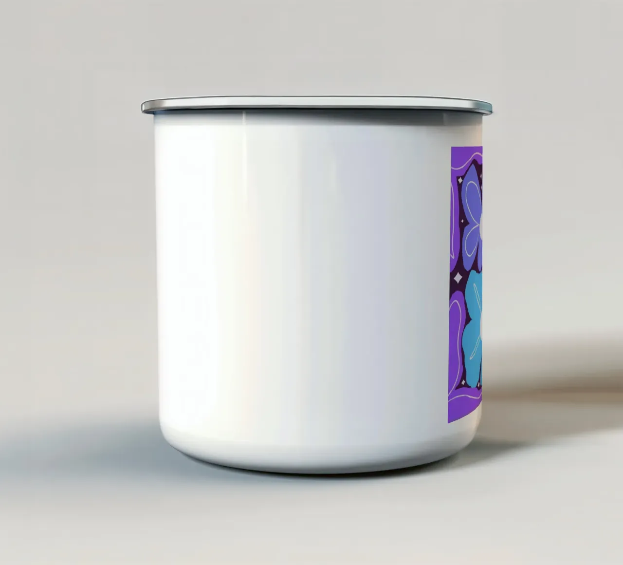Groovy Petal Retro Garden Floral Blue - audace Mid Century Mod tazza in smalto da susanacosta