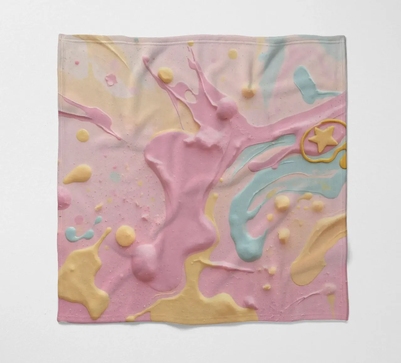 Bright abstract background pastel colors and playful shapes fleece blanket by DesignDoodle
