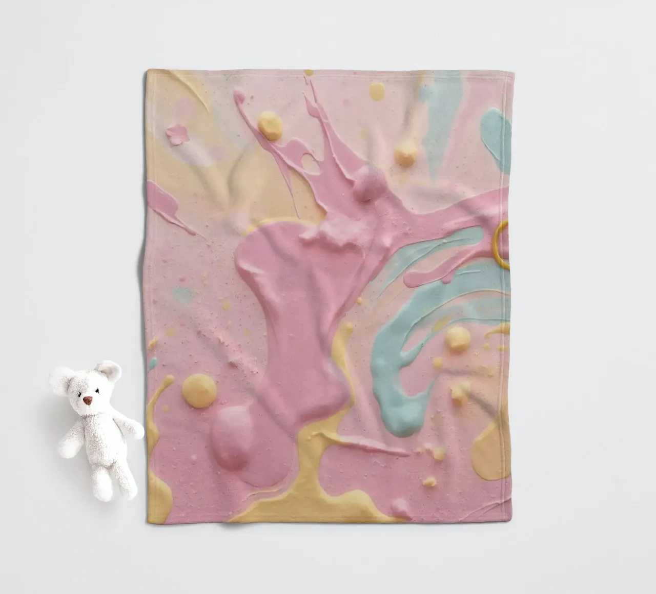 Bright abstract background pastel colors and playful shapes fleece blanket by DesignDoodle