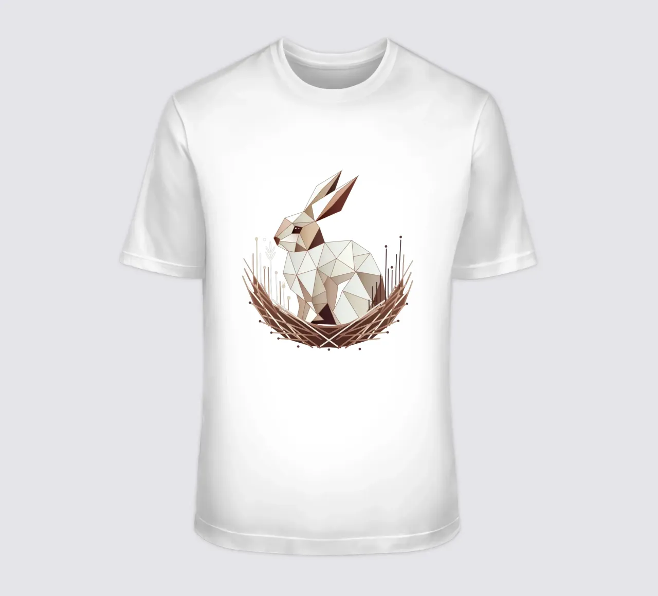 Coniglietto geometrico in un nido - Design pasquale alla moda t-shirt da namosh