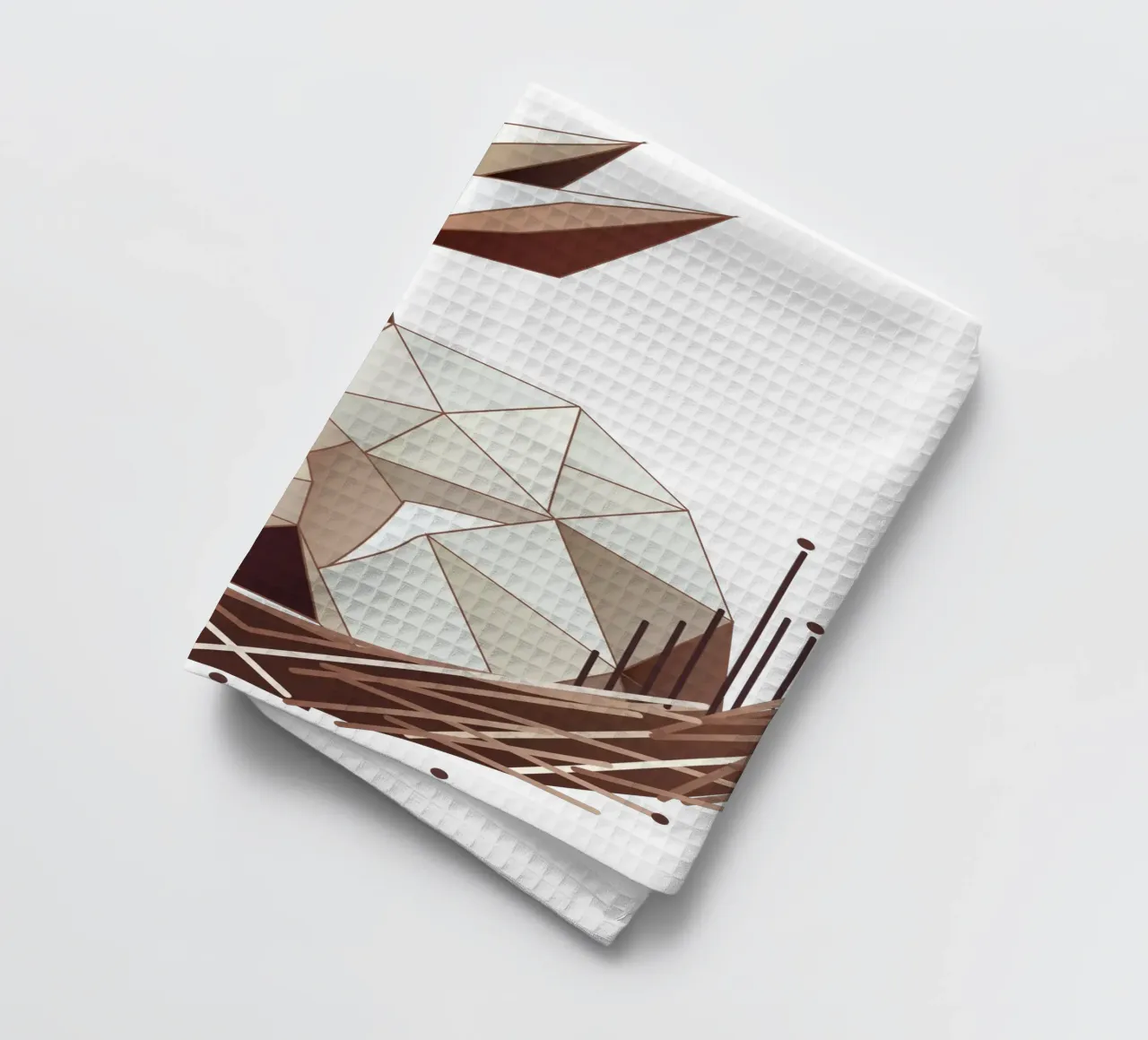 Coniglietto geometrico in un nido - Design pasquale alla moda canovaccio da cucina da namosh