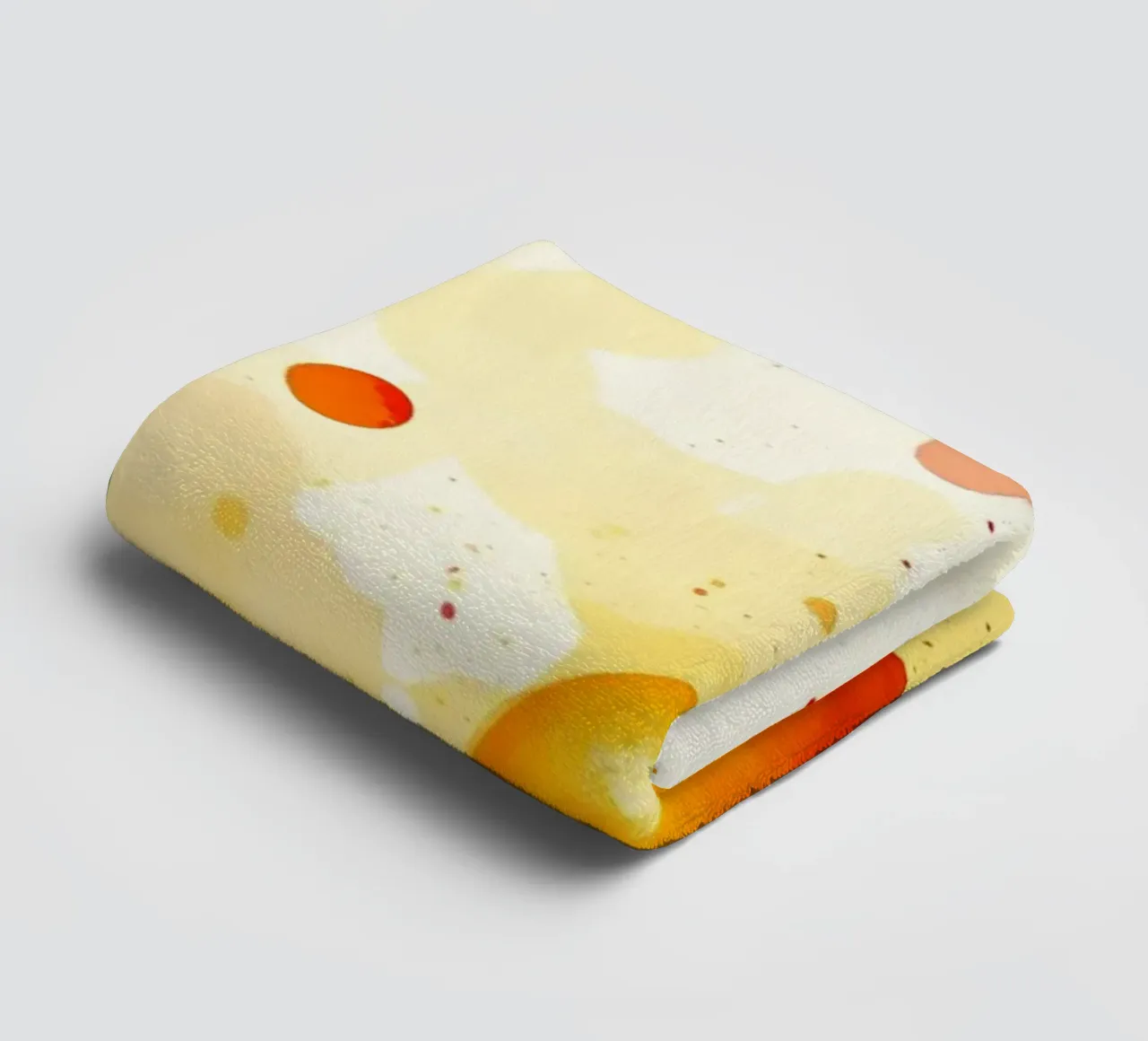 orange fruit arrangement with abstract watercolor background towel by DesignDoodle