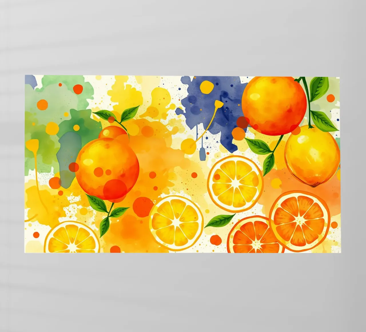 disegno astratto con arance, limoni e spruzzi di colore pellicola backlit da DesignDoodle