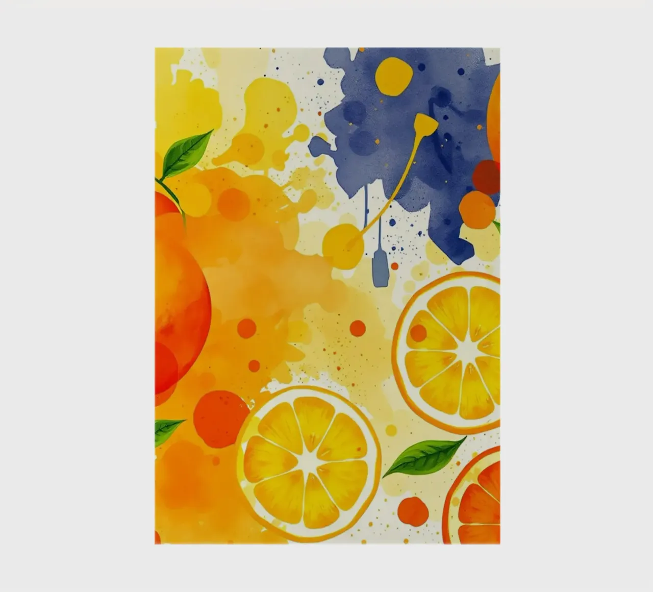 abstract design featuring oranges, lemons, and splashes notebook by DesignDoodle