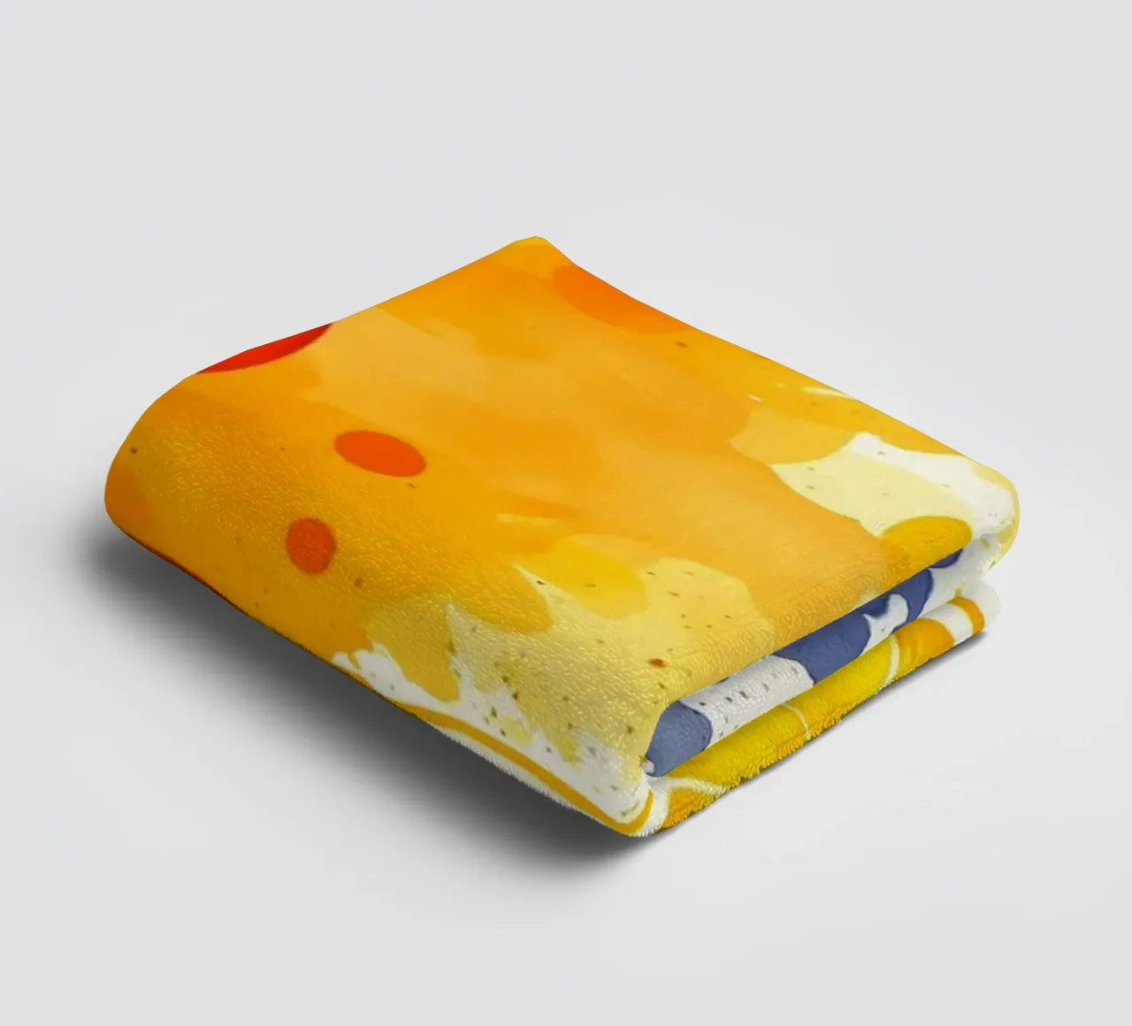 abstract design featuring oranges, lemons, and splashes towel by DesignDoodle